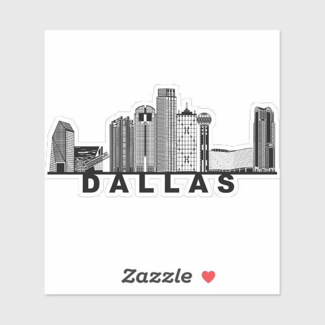 Adesivo Dallas Skyline Silhouette  (Folha)