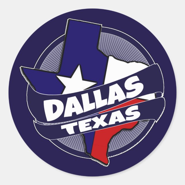Adesivo Dallas Texas flag burst stickers (Frente)