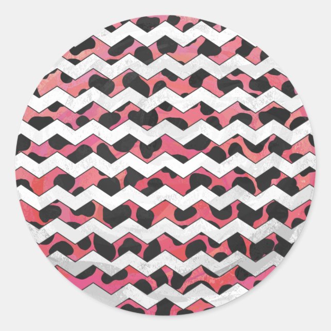 Adesivo Dalmama Chevron, Rosa e Negro (Frente)
