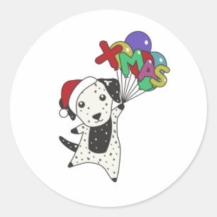 Adesivo Dalmatian Christmas Dog Winter Animals Dogs