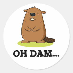 Adesivo Dam Cute Animal Beaver Pun
