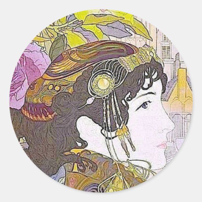 Adesivo Dama Art Nouveau (Frente)
