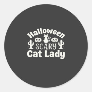 Adesivo Dama de Gato Assustador de Halloween_1