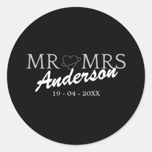 Adesivo Dama personalizado do Sr. e da Sra. Wedding Famíli
