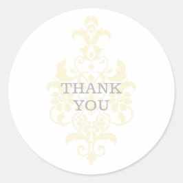 Adesivo Damasco Amarelo Sutil Obrigado Stickers