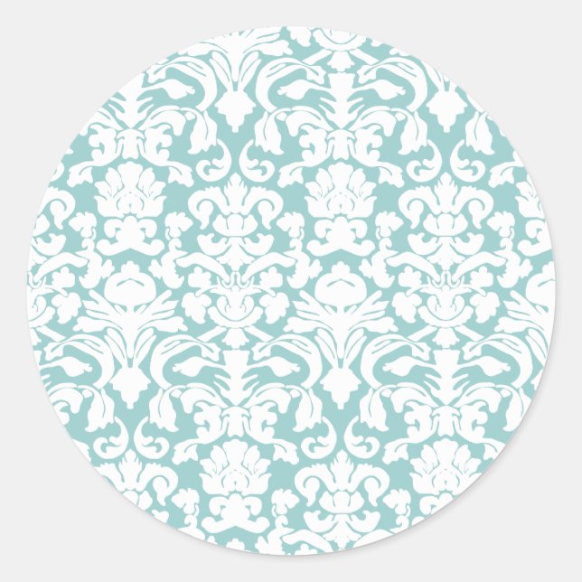 Adesivo Damasco Branco e Azul (Frente)
