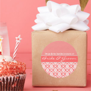 Adesivo Damasco Coral Rosa Presentes de Casamento Damasco