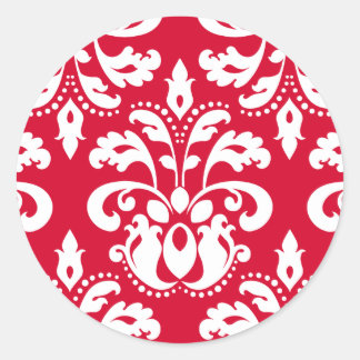 Adesivo Damasco de Natal elegante, vermelho e branco