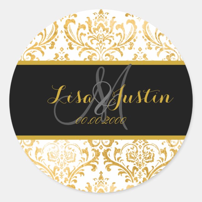 Adesivo Damasco do PixDezines faux ouro/rossi (Frente)