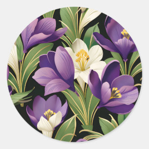 Adesivo Damasco Elegante com Flores Crocus