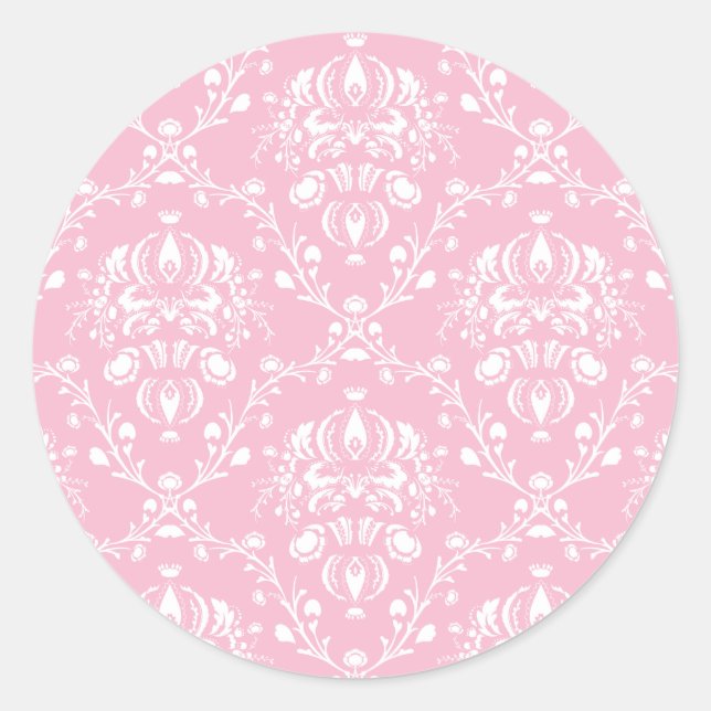 Adesivo Damasco Rosa e Branco (Frente)
