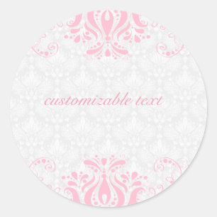 Adesivo Damascos cor-de-rosa e brancos elegantes &