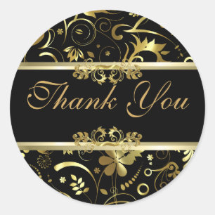 Adesivo Damascos florais elegantes do olhar da folha preta