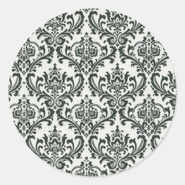 Adesivo Damask Black and White Stickers (Frente)