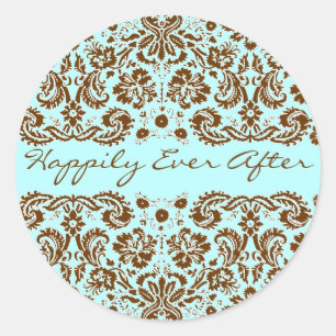 Adesivo Damask Blue e Brown Weding