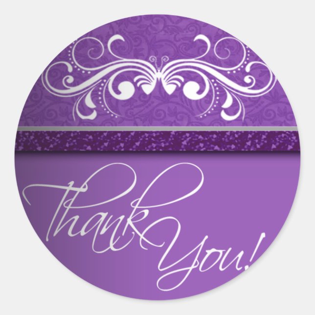 Adesivo Damask Butterfly Obrigado Sticker (Frente)