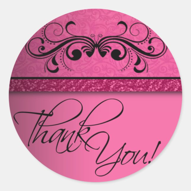 Adesivo Damask Butterfly Obrigado Sticker (Frente)