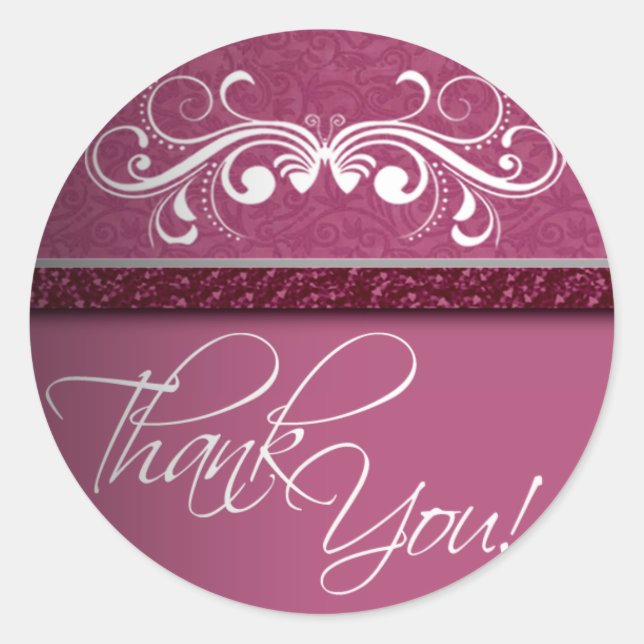 Adesivo Damask Butterfly Obrigado Sticker (Frente)