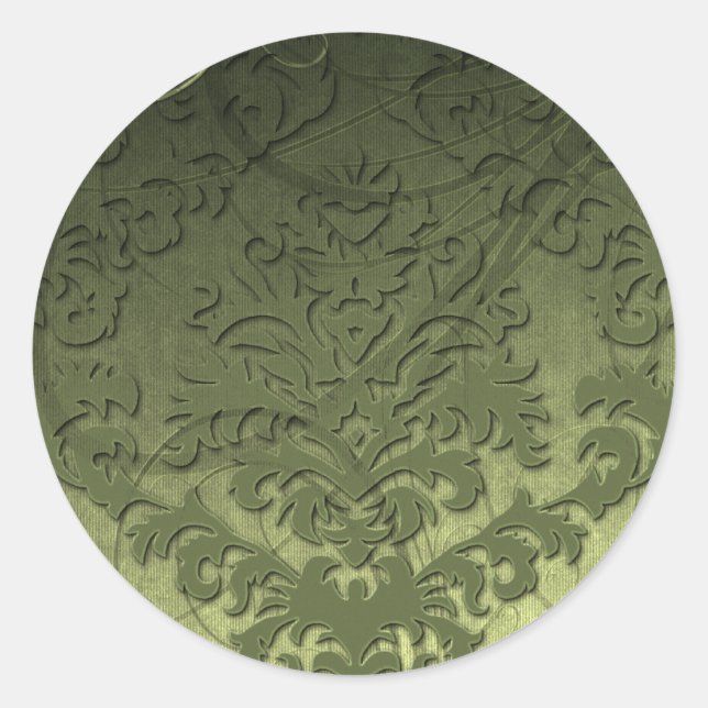 Adesivo Damask Cut Velvet, Swank Swirls na Olive (Frente)