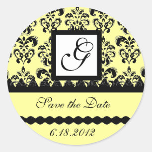 Adesivo DAMASK MONOGRAM amarelo