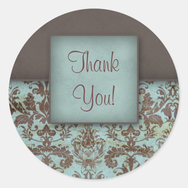 Adesivo Damask Obrigado Stickers (Frente)