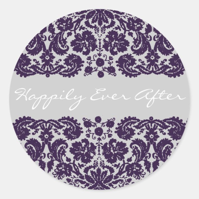 Adesivo Damask Purple Wedding (Frente)