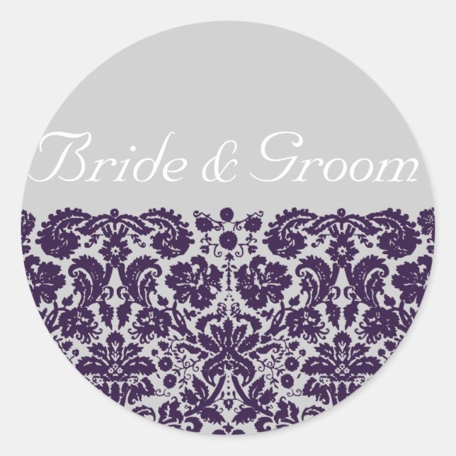 Adesivo Damask Purple Wedding (Frente)
