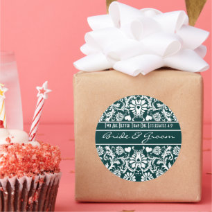 Adesivo Damask Vintage Floral Casamento de Favor