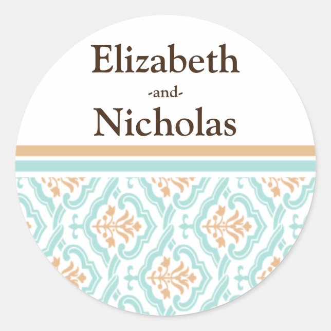 Adesivo Damask Wallpaper Floral Casamento de Convite (Frente)