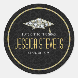 Adesivo Damões Faux E Graduação Dourada Hat 2b