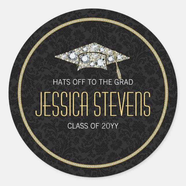 Adesivo Damões Faux E Graduação Dourada Hat 2b (Frente)