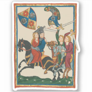 Adesivo Damsel Em Perigo, Arte Medieval Do Século 14