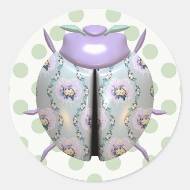 Adesivo Damybug bolinhas púrpura floral (Frente)