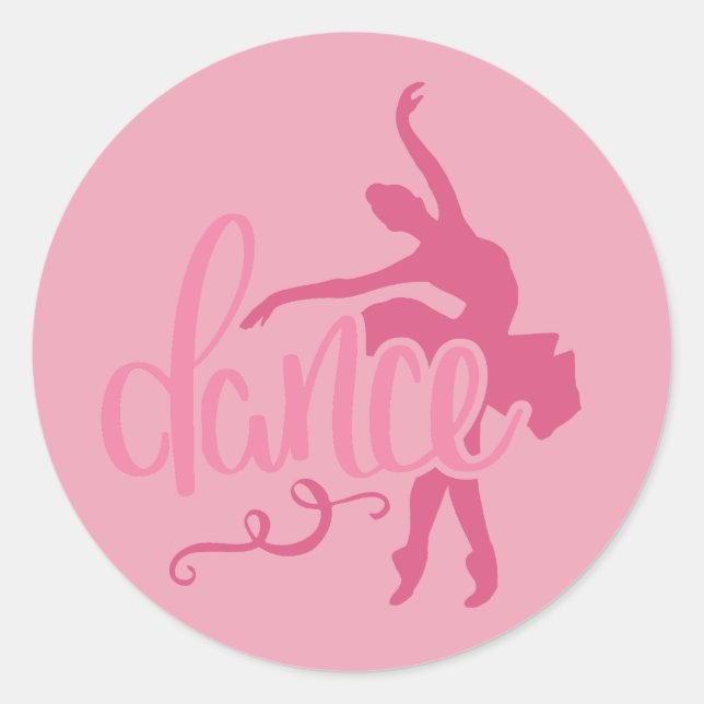 Adesivo Dança de Balé Silhoule Rosa Ballerina (Frente)