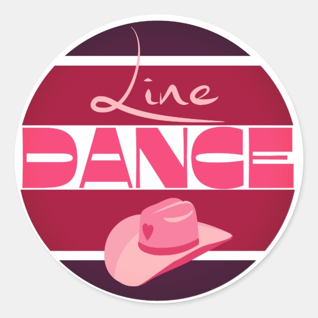 Adesivo dança de linha Love Cowboyhat rosa (Frente)