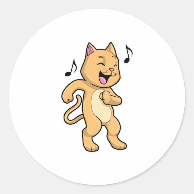 Adesivo Dança de Música Cat (Frente)