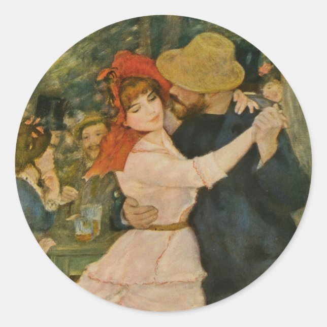 Adesivo Dança de Pierre-Auguste Renoir em Bougás (1883) (Frente)