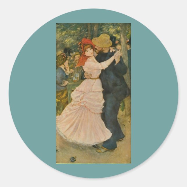 Adesivo Dança de Pierre-Auguste Renoir em Bougás (1883) (Frente)