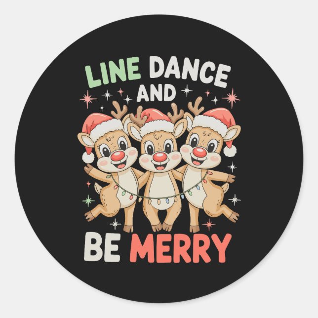 Adesivo Dança em Linha e Alegre Rena Natal (Frente)