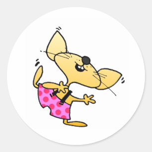 Adesivo Dança Engraçada de Ratos Cartoon