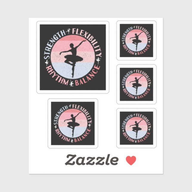 Adesivo Dançador de Balé Ballerina - Valores de Mindset (Folha)