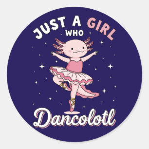 Adesivo Dançando Axolotl Ballerina em Pastel Pink Tutu