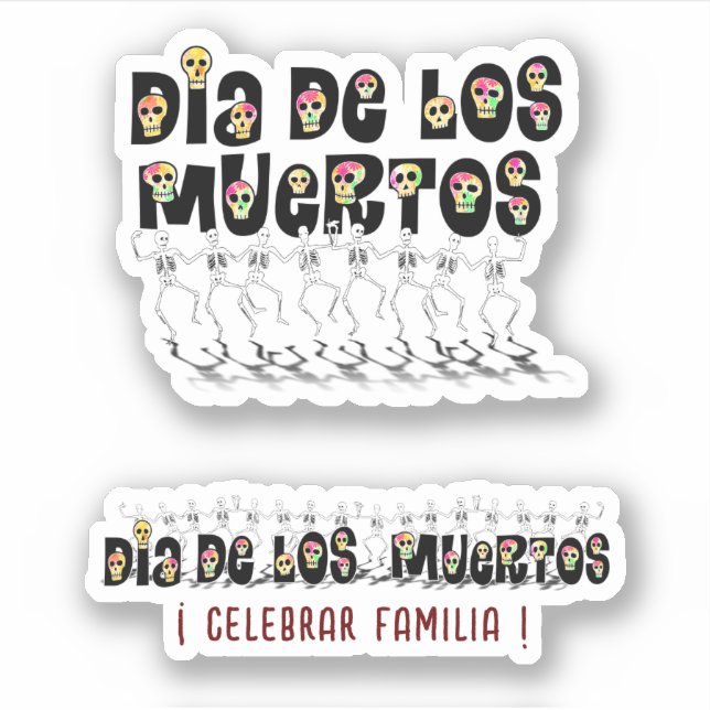 Adesivo Dançando Calaveras Dia De Los Muertos (Frente)