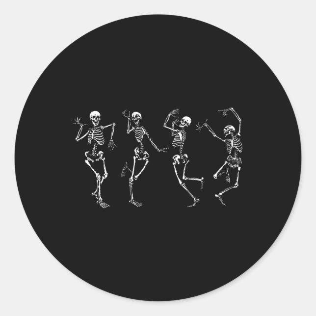 Adesivo Dançando Esqueletos Dança De Halloween Macabre (Frente)