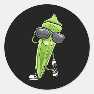 Adesivo Dançando Okra Com Sungles Okras