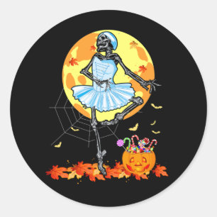 Adesivo Dançando Skeleton Ballerina Balé Dance Halloween
