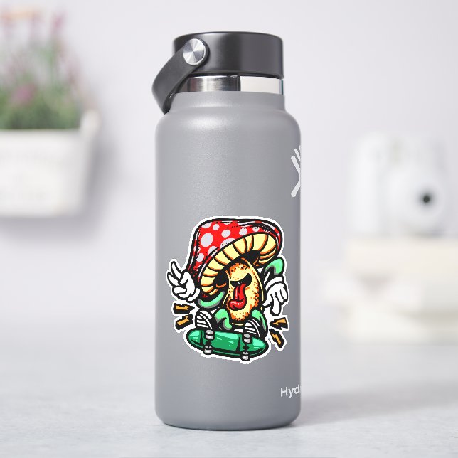 Adesivo Dançante Cogumelo skate 4" Kiss Cut Vinyl (HidroFlask)