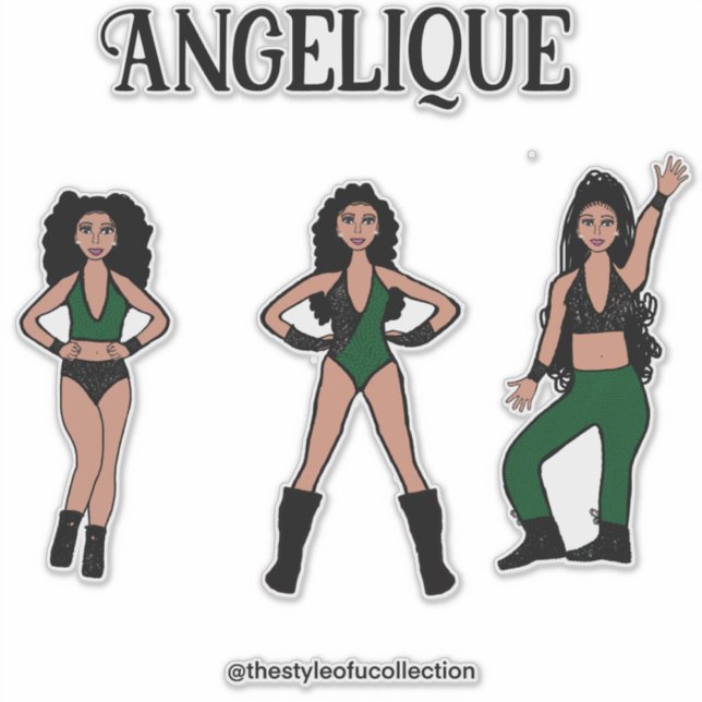 Adesivo Dançarina Verde Negra #2 (Frente)