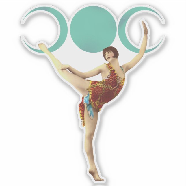 Adesivo Dançarino da Lua de Vintage Artística (Frente)