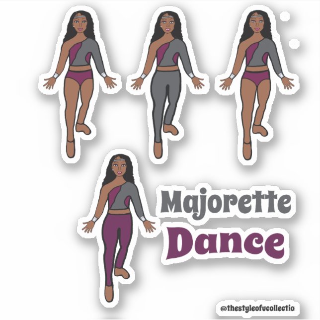 Adesivo Dançarino de Mudança Rápida Stickers Burgundy Cinz (Frente)